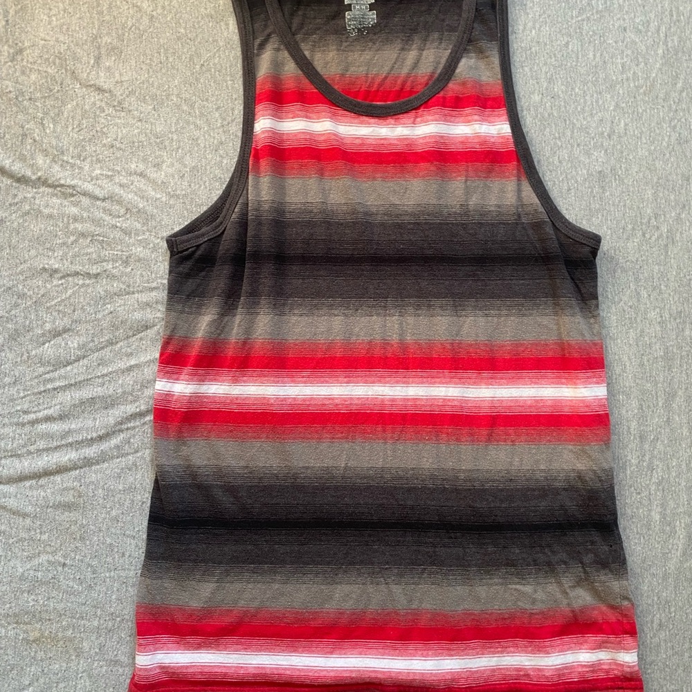 Striped Tank Top in Red and Gray